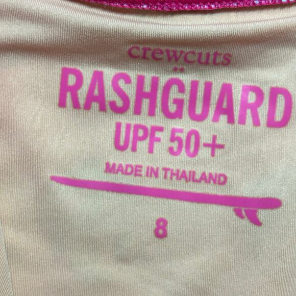 Crewcuts Girl's Block Print Long Sleeve Zippered Rash Guard Swimsuit 8 New - Picture 4 of 6